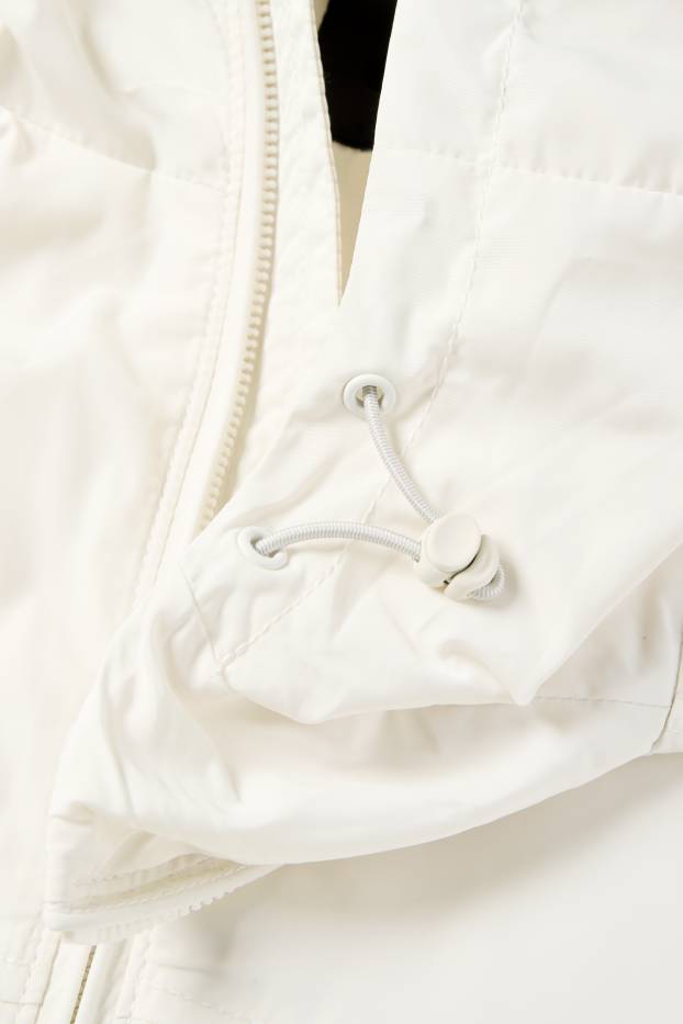 Hommes - Veste à capuche - finition déperlante - blanc crème