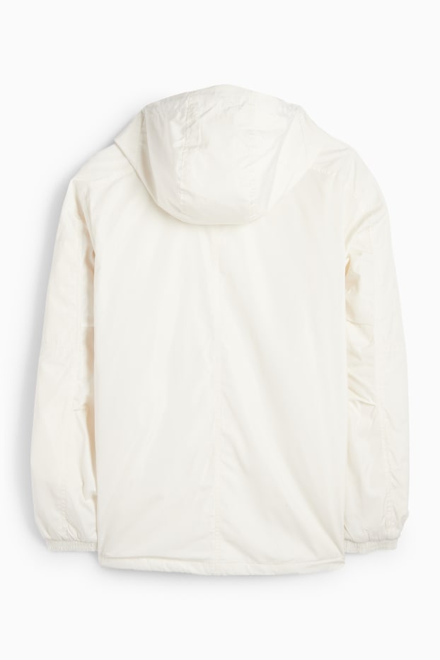 Hommes - Veste à capuche - finition déperlante - blanc crème