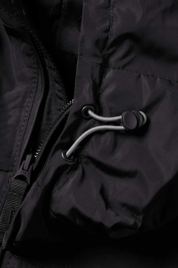 Herren - Jacke mit Kapuze - wasserabweisend - schwarz