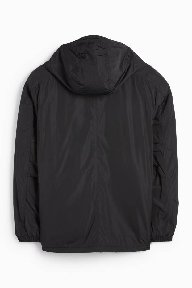 Herren - Jacke mit Kapuze - wasserabweisend - schwarz