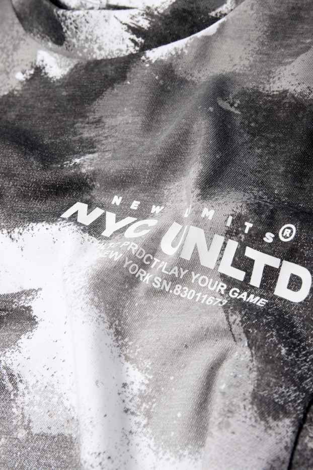 Kinder Jungen - Kurzarmshirt - gemustert - grau