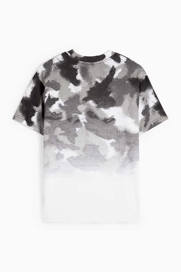 Kinder Jungen - Kurzarmshirt - gemustert - grau