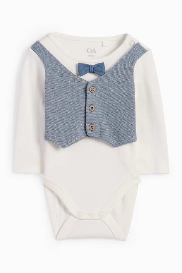 Baby Jungen - Baby-Outfit - 2 teilig - cremeweiss