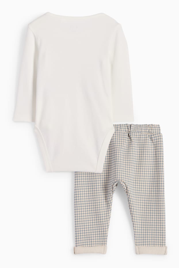 Baby Jungen - Baby-Outfit - 2 teilig - cremeweiss