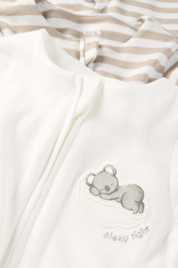 Bebés niños - Pack de 2 - koala y mapache - pijamas para bebé - blanco