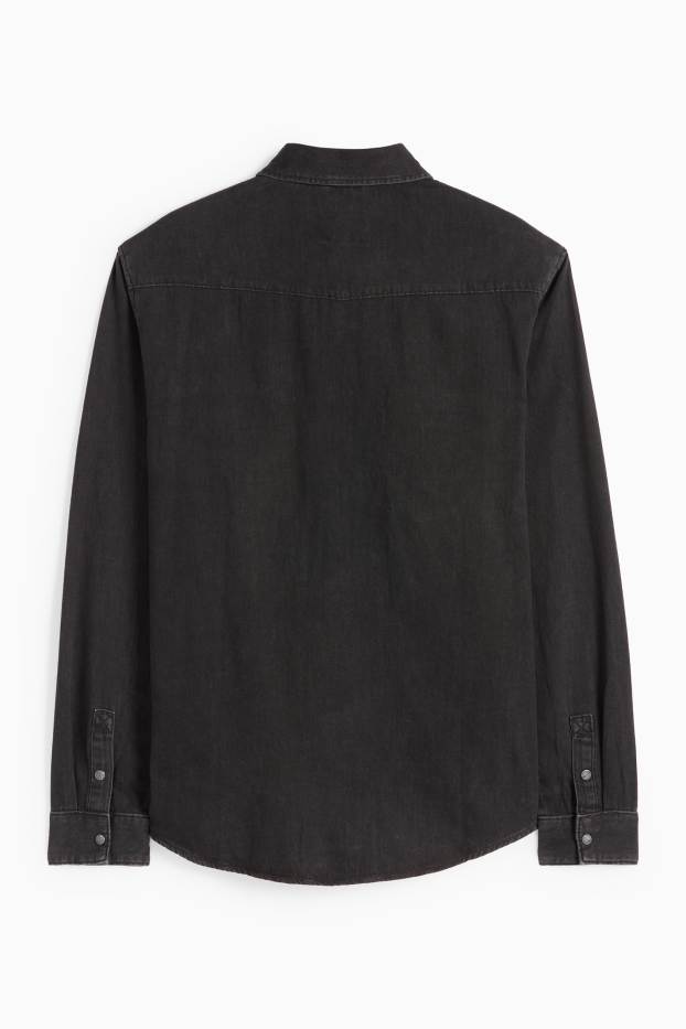 Home - Camisa texana - regular fit - Kent - negre