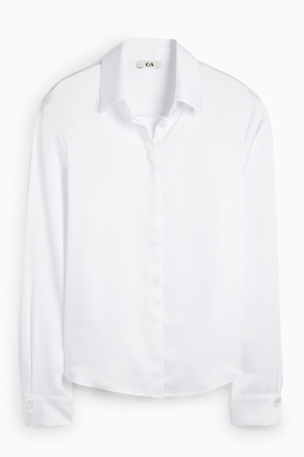Donna - Blusa in raso - bianco