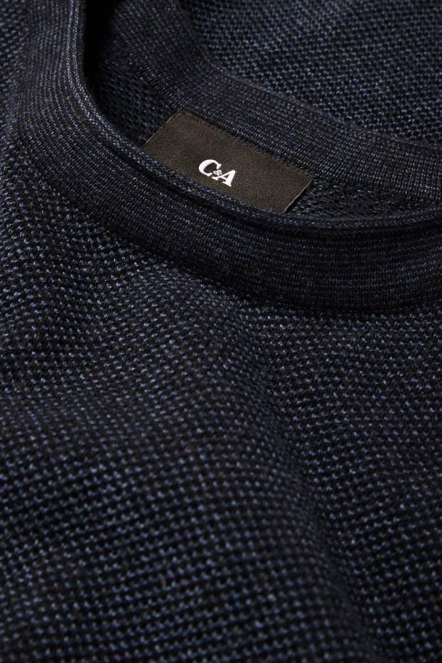 Herren - Pullover - strukturiert - dunkelblau