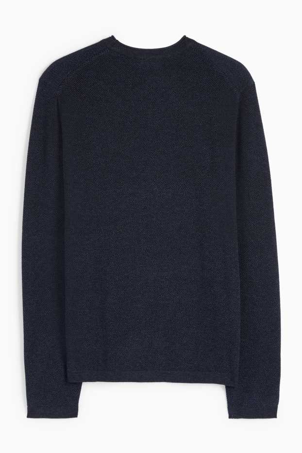 Herren - Pullover - strukturiert - dunkelblau