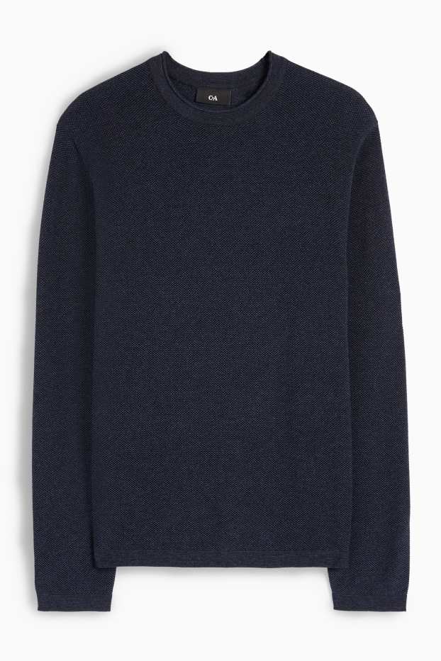 Herren - Pullover - strukturiert - dunkelblau