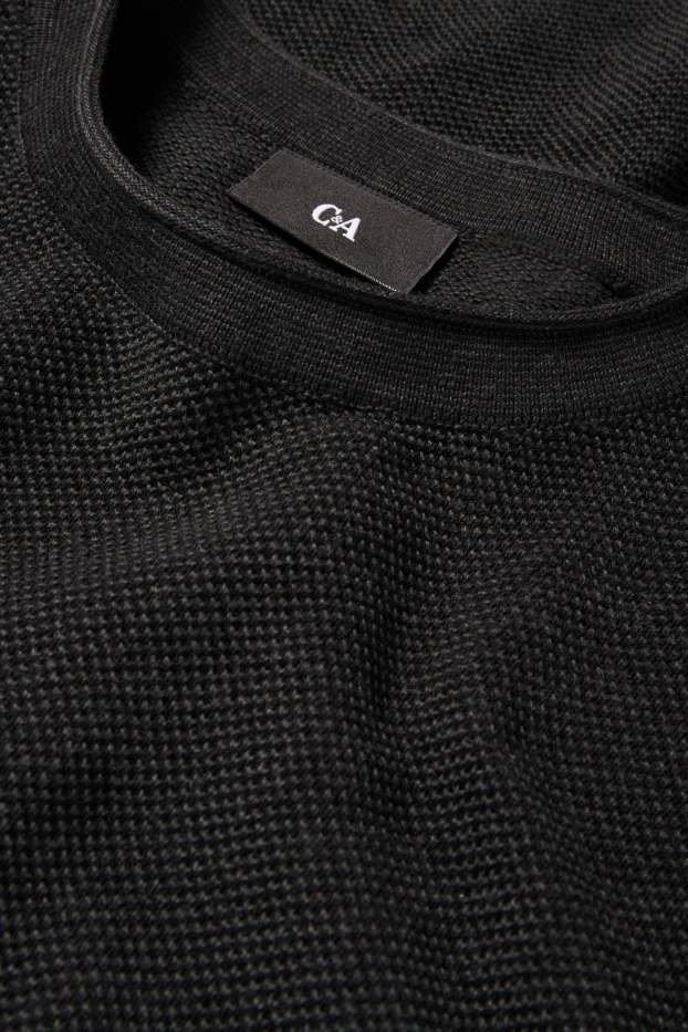 Herren - Pullover - strukturiert - schwarz