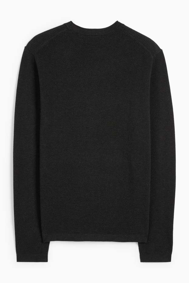 Herren - Pullover - strukturiert - schwarz