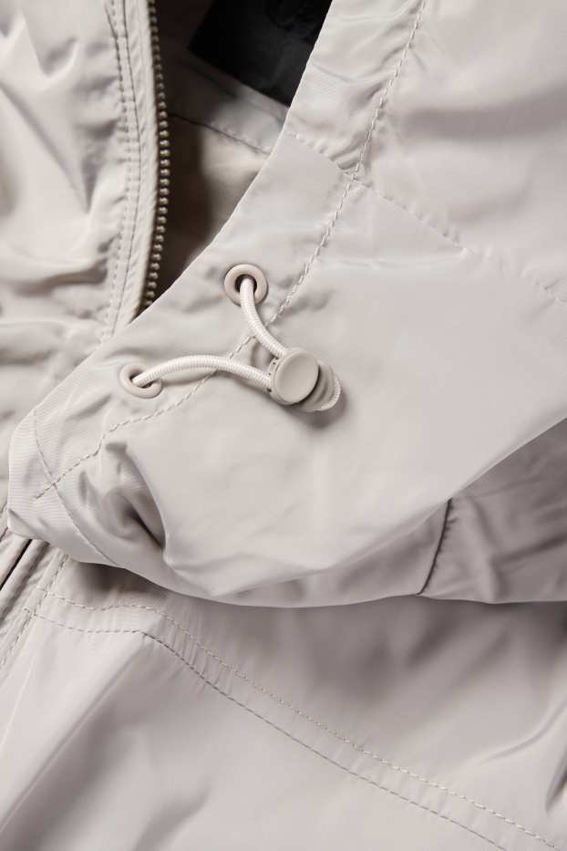 Uomo - Giacca con cappuccio - idrorepellente - grigio