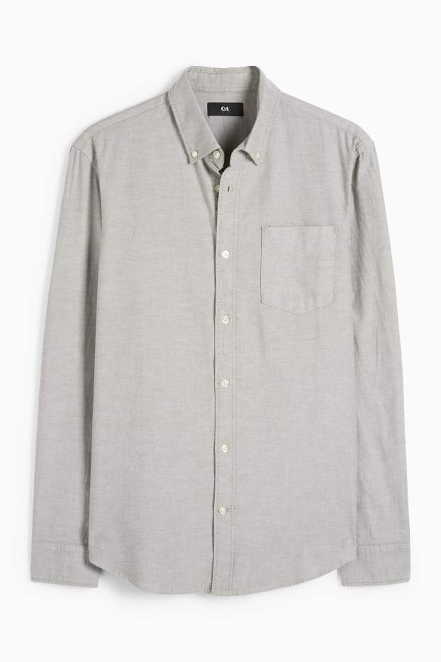 Herren - Hemd - Regular Fit - Button-down - grün