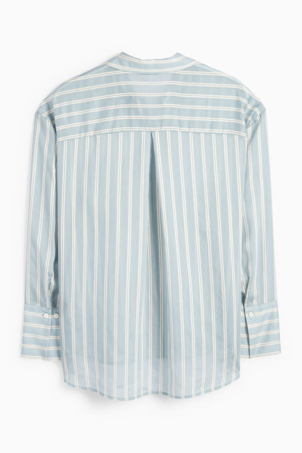 Damen - Bluse - gestreift - hellblau