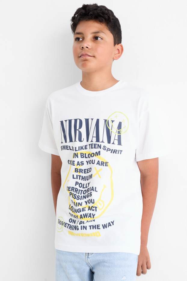 Bambini - Nirvana - maglia a maniche corte - bianco