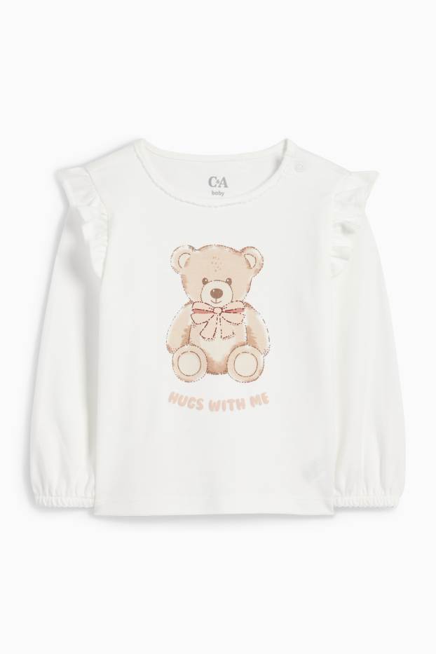 Neonate - Motivo orsetto - pigiama neonate - 2 pezzi - crema