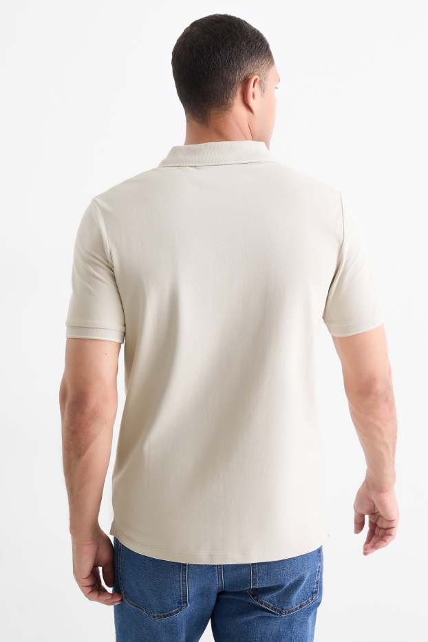 Hommes - Polo - slim fit - beige clair