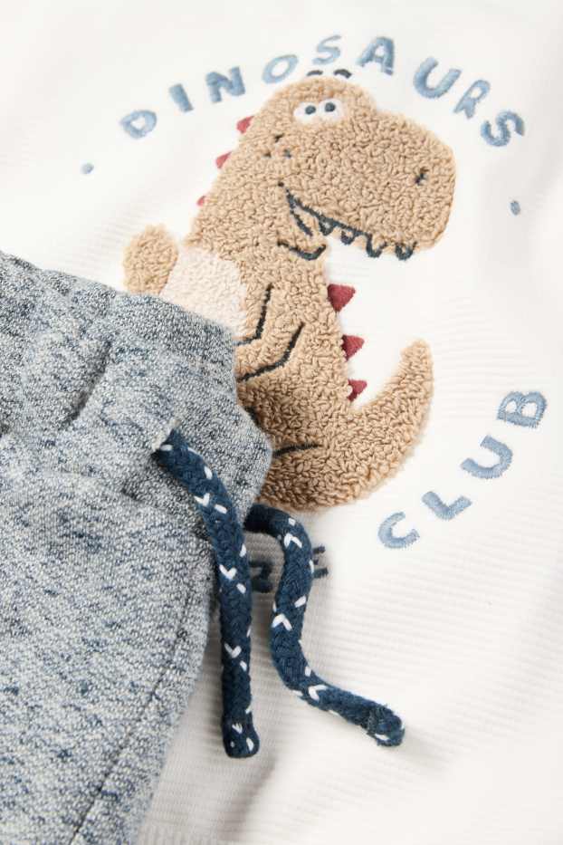 Baby Buben - Dino - Baby-Outfit - 2 teilig - cremeweiß