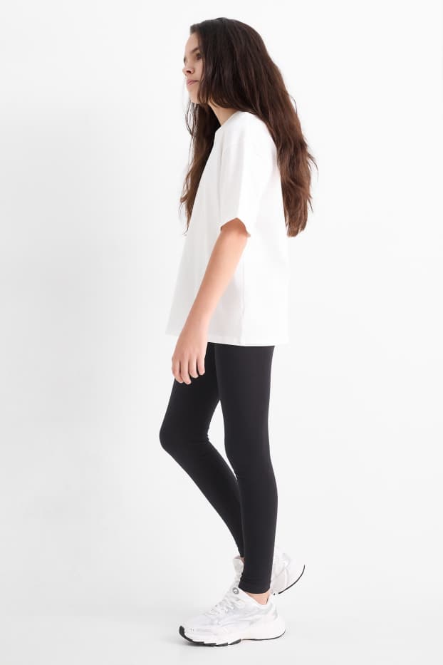 Kinderen: meisjes - Set van 3 - legging - zwart