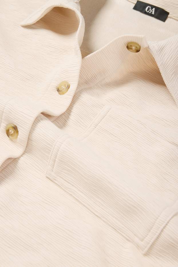 Damen - Bluse - strukturiert - hellbeige