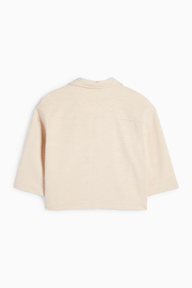 Damen - Bluse - strukturiert - hellbeige