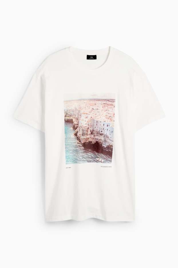 Herren - T-Shirt - Relaxed Fit - weiß