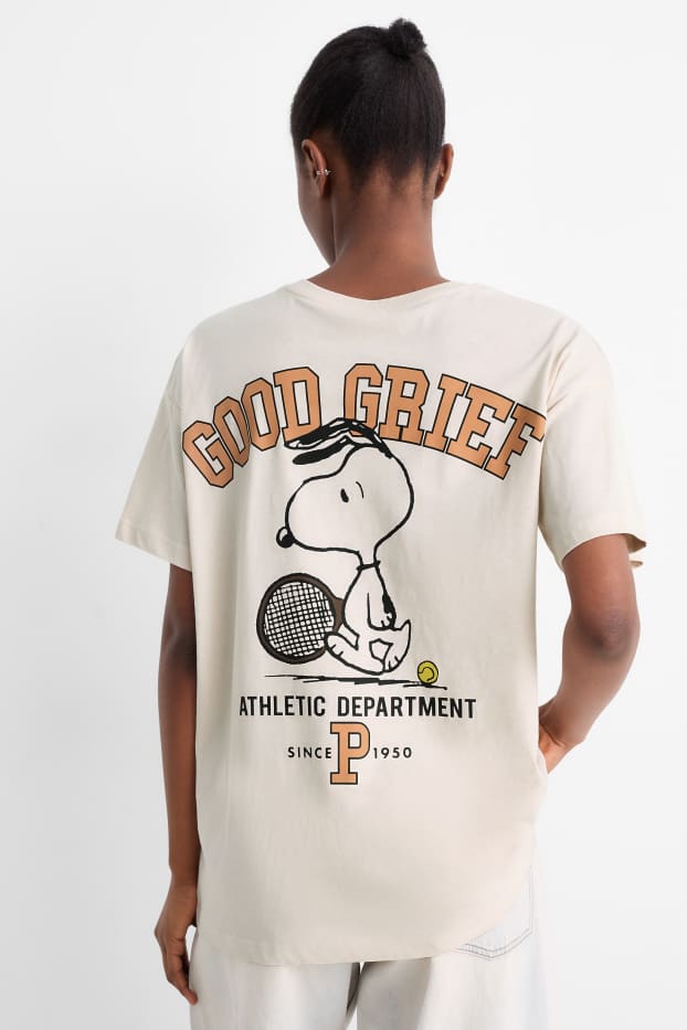Dámské - Tričko - oversized - Peanuts - světle béžová
