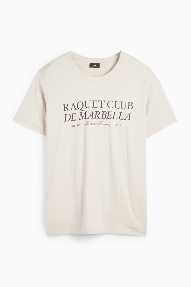 Hommes - T-shirt - relaxed fit - beige clair
