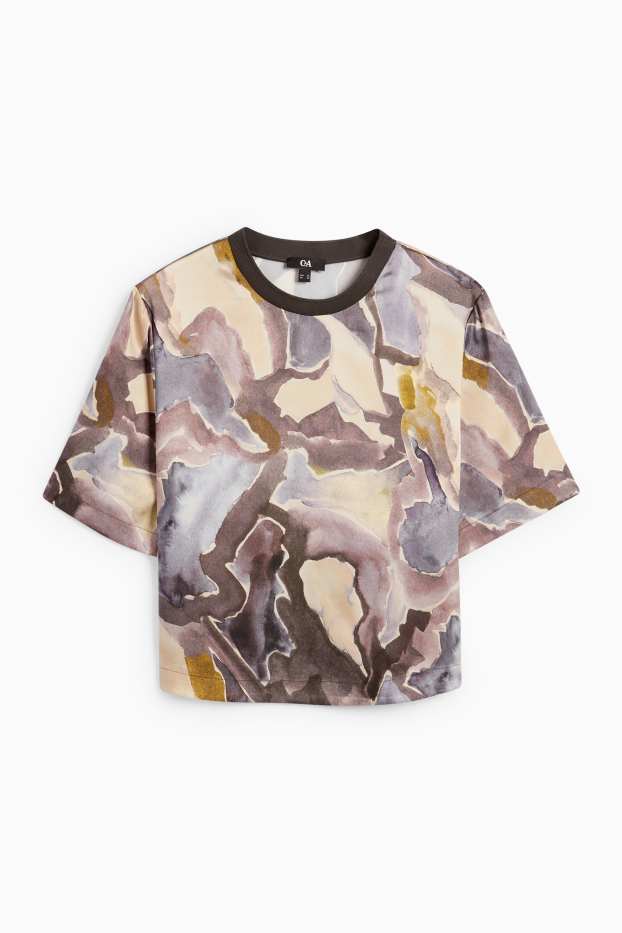 Damen - Bluse - gemustert - beige