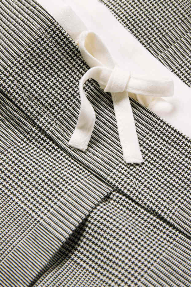 Children Girls - Skirt - check - white / black