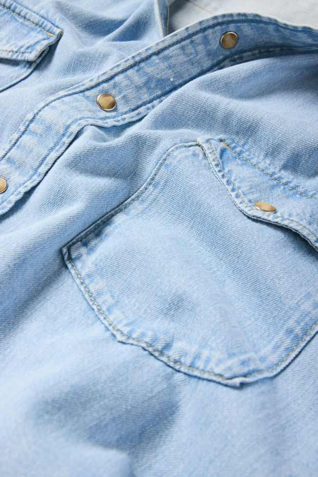 Bărbați - Cămașă din denim - regular fit - guler Kent - denim-albastru deschis