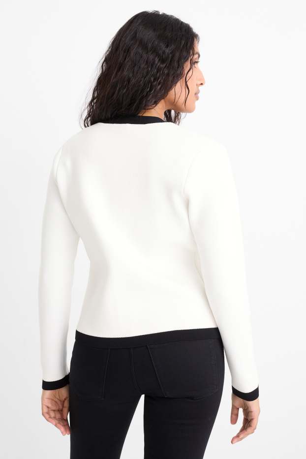 Women - Cardigan - black / white