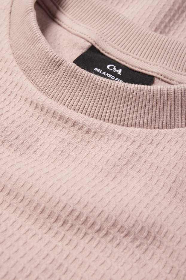 Bărbați - Tricou - relaxed fit - structurat - bej deschis