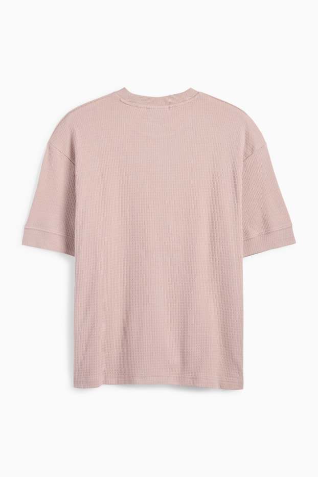 Bărbați - Tricou - relaxed fit - structurat - bej deschis