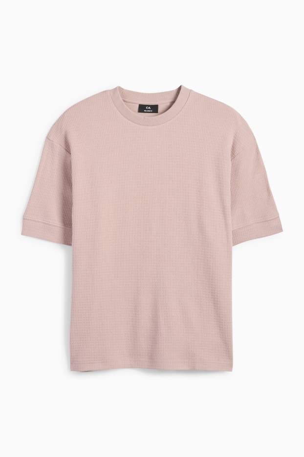 Bărbați - Tricou - relaxed fit - structurat - bej deschis