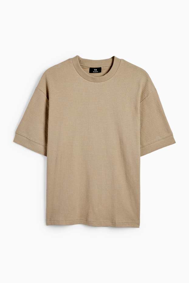 Herren - T-Shirt - Relaxed Fit - strukturiert - hellgrün