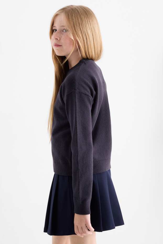 Kinder Mädchen - Pullover - dunkelblau