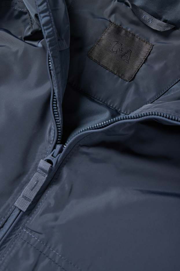 Herren - Jacke mit Kapuze - wasserabweisend - dunkelblau