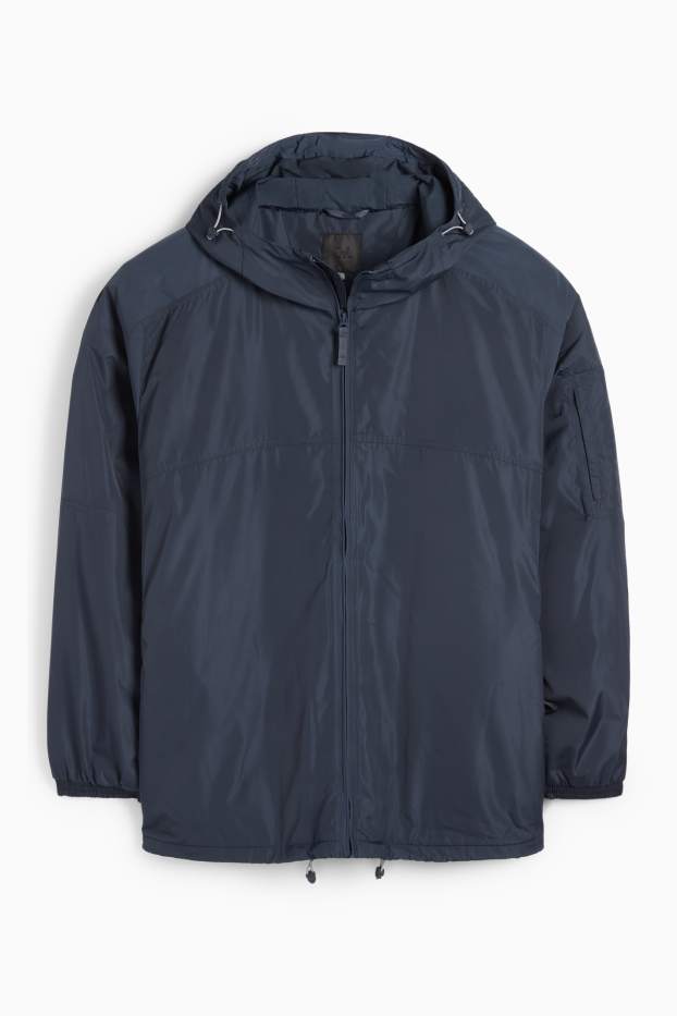 Herren - Jacke mit Kapuze - wasserabweisend - dunkelblau