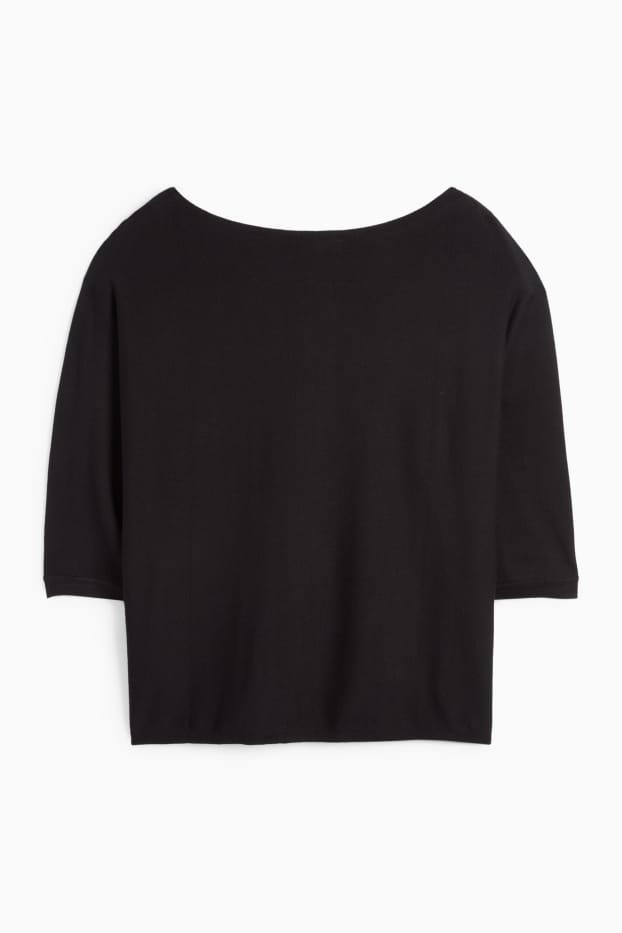 Femmes - Pull en maille fine - noir