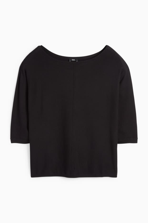 Femmes - Pull en maille fine - noir