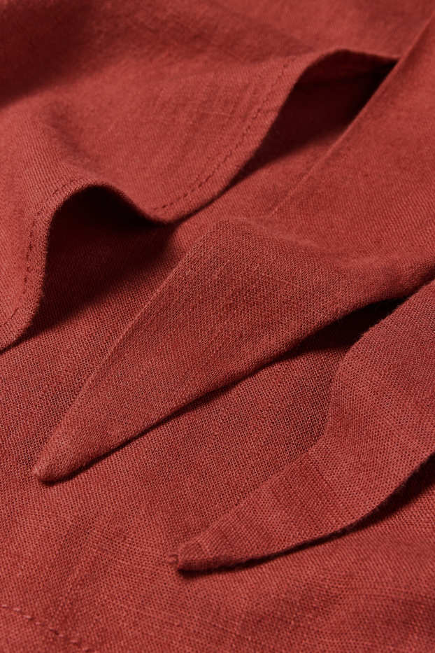Damen - Skort mit Leinen-Anteil - rostbraun