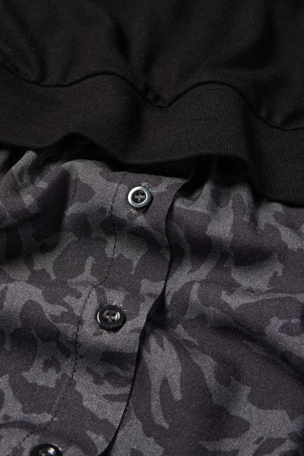 Femmes - Robe d’allaitement - look 2-en-1 - à motif - noir