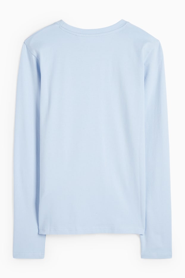 Damen - Langarmshirt - Slim Fit - hellblau