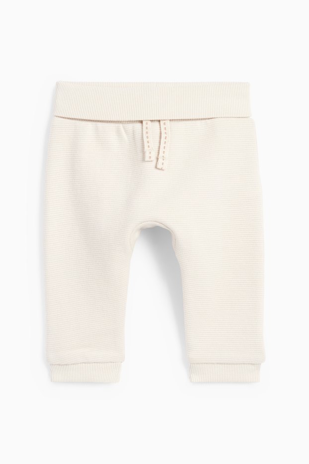 Baby: jongens - Babyoutfit - 3-delig - met structuur - beige
