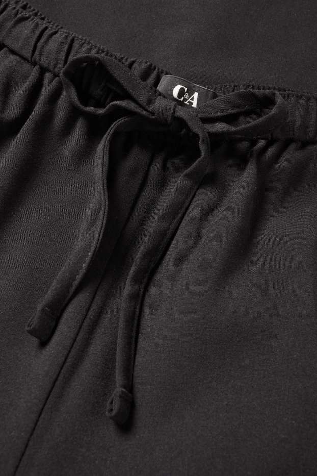 Dames - Pantalon - mid waist - wide leg - zwart