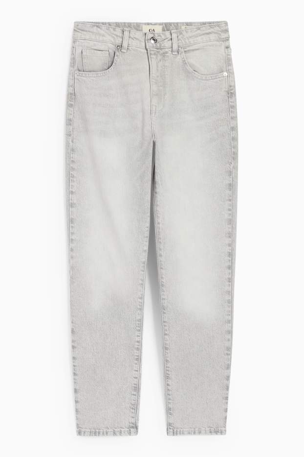 Damen - Mom Jeans - High Waist - LYCRA® - helljeansgrau