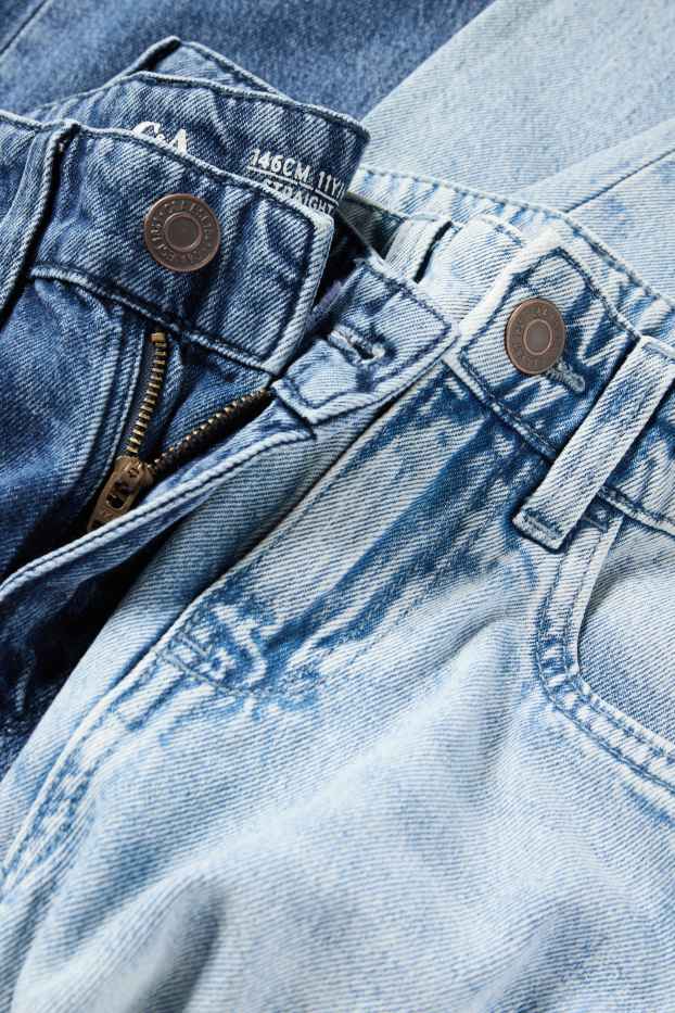 Kinder Buben - Multipack 2er - Straight Jeans - helljeansblau