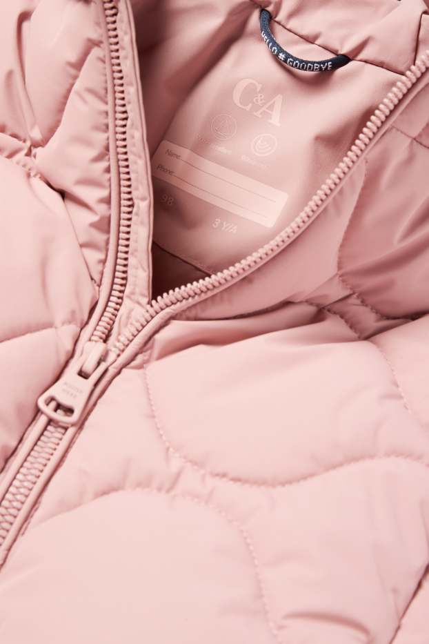 Enfants filles - Doudoune à capuche - finition déperlante - rose foncé